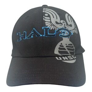Halo‎ 3 UNSC Hat Black Adult OS A-Flex Stretch Microsoft 2009